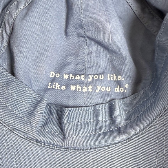 Life Is Good Embroidered Motorcycle Blue Cotton Strapback Hat Ball Cap Ride GUC - Picture 6 of 7